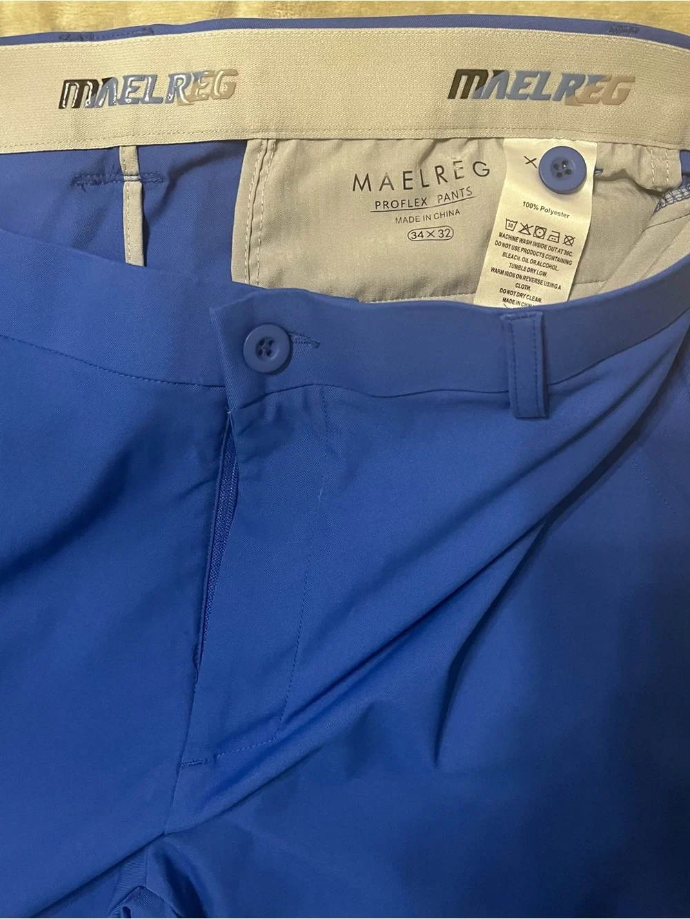 Men's Blue 34x32 MAELREG Proflex Golf Pants